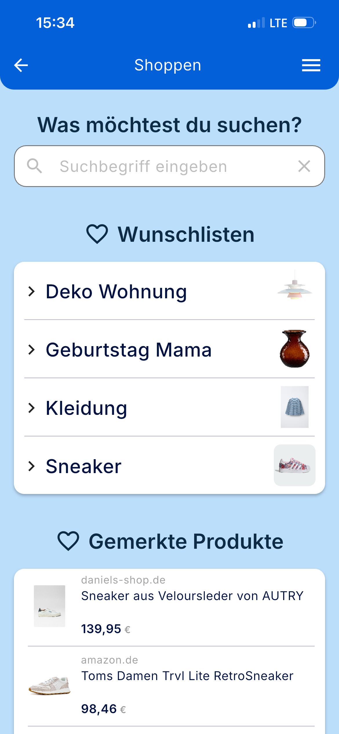 Produktsuche in der App